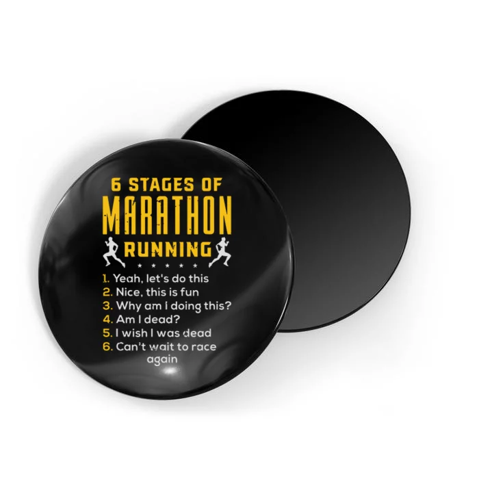 Runner Sport Athlete 6 Stages Of Marathon Running Magnet