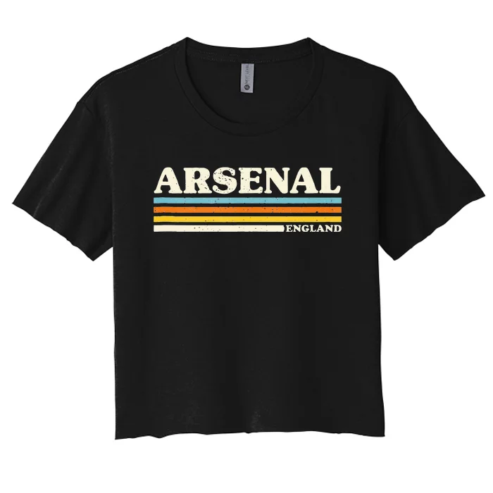 Retro Stripe Arsenal Women's Crop Top Tee