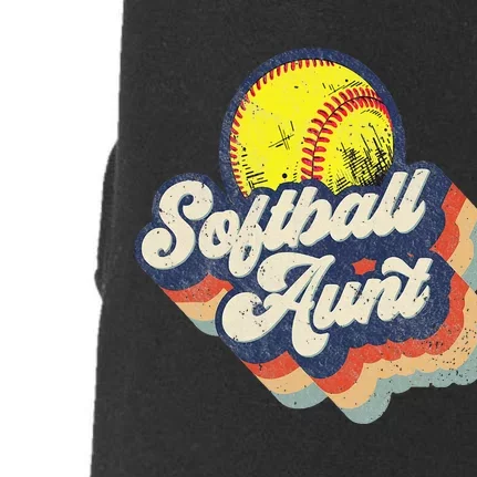 Retro Softball Aunt Auntie Softball MotherS Day Doggie 3-End Fleece Hoodie