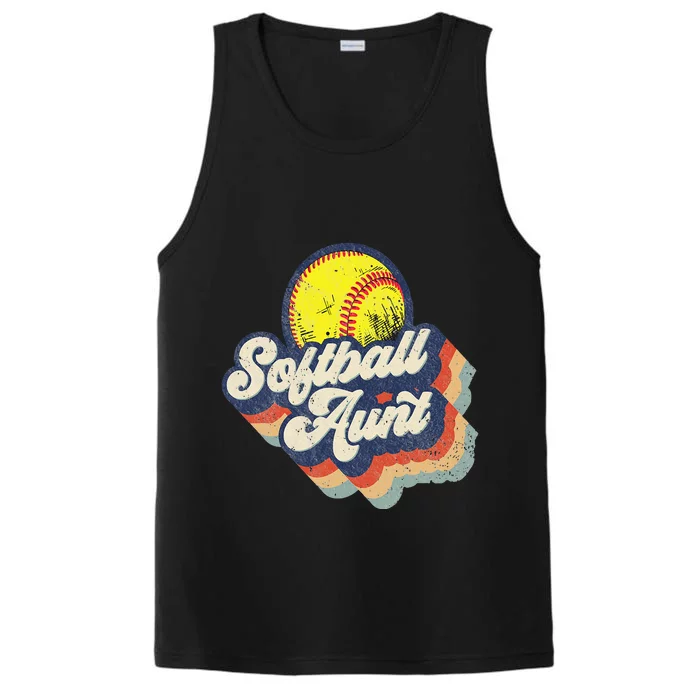 Retro Softball Aunt Auntie Softball MotherS Day Performance Tank