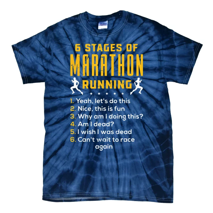 Runner Sport Athlete 6 Stages Of Marathon Running Tie-Dye T-Shirt