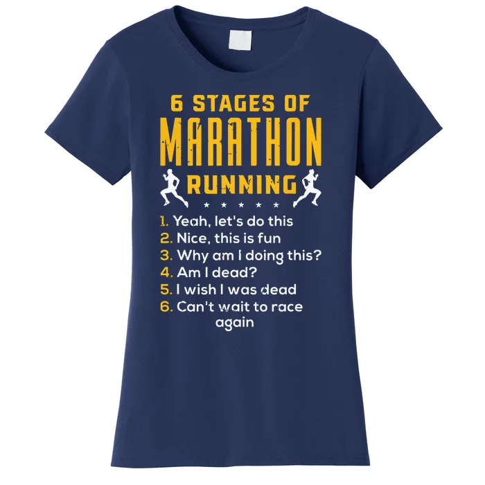 Runner Sport Athlete 6 Stages Of Marathon Running Women's T-Shirt