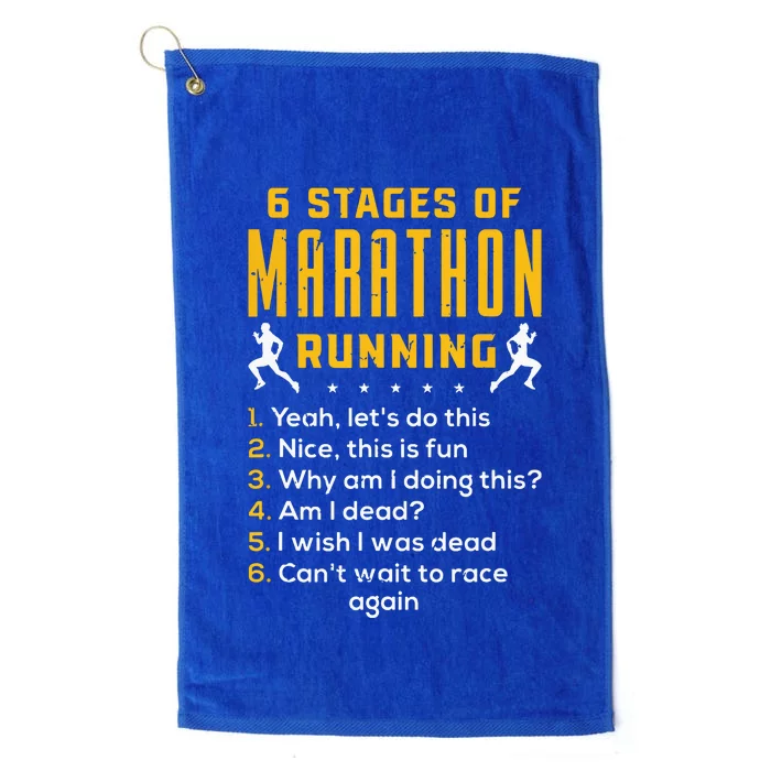 Runner Sport Athlete 6 Stages Of Marathon Running Platinum Collection Golf Towel