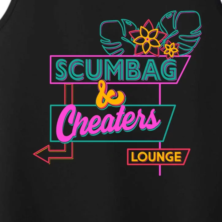 Retro Scumbag And Cheater Lounge Neon Sign Performance Tank