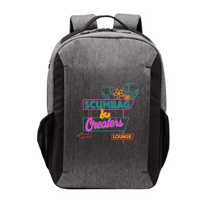 Retro Scumbag And Cheater Lounge Neon Sign Vector Backpack