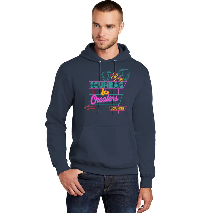 Retro Scumbag And Cheater Lounge Neon Sign Hoodie