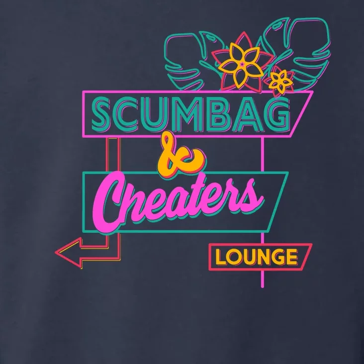 Retro Scumbag And Cheater Lounge Neon Sign Toddler Hoodie