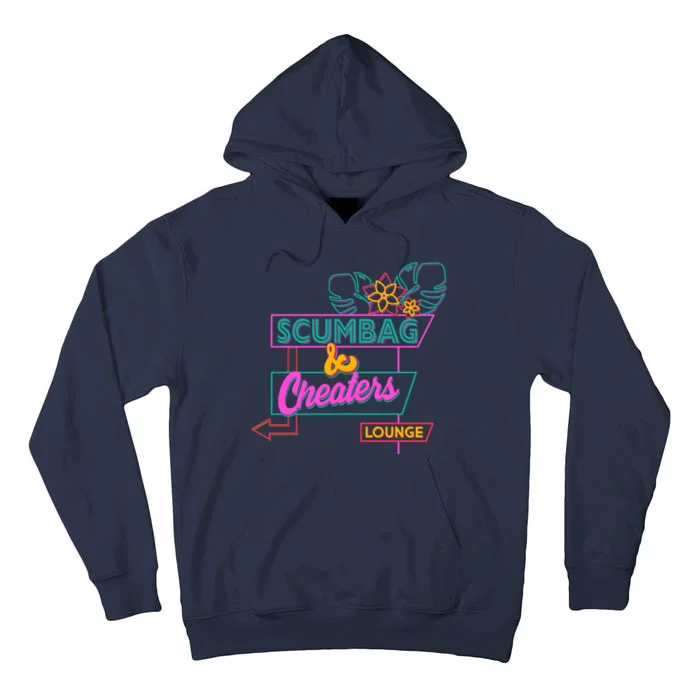 Retro Scumbag And Cheater Lounge Neon Sign Tall Hoodie