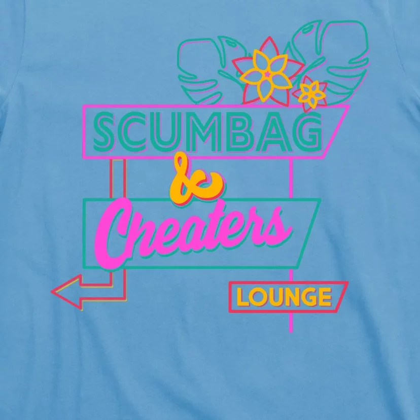 Retro Scumbag And Cheater Lounge Neon Sign T-Shirt