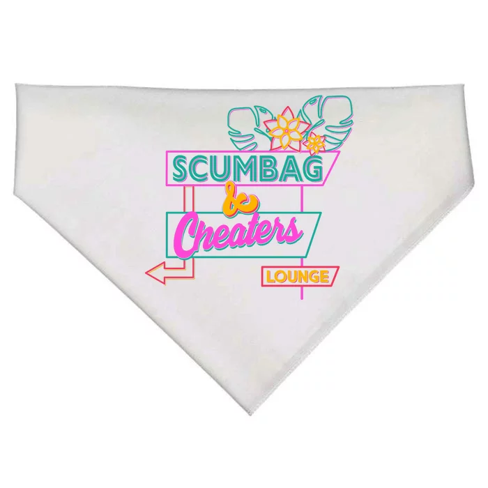 Retro Scumbag And Cheater Lounge Neon Sign USA-Made Doggie Bandana