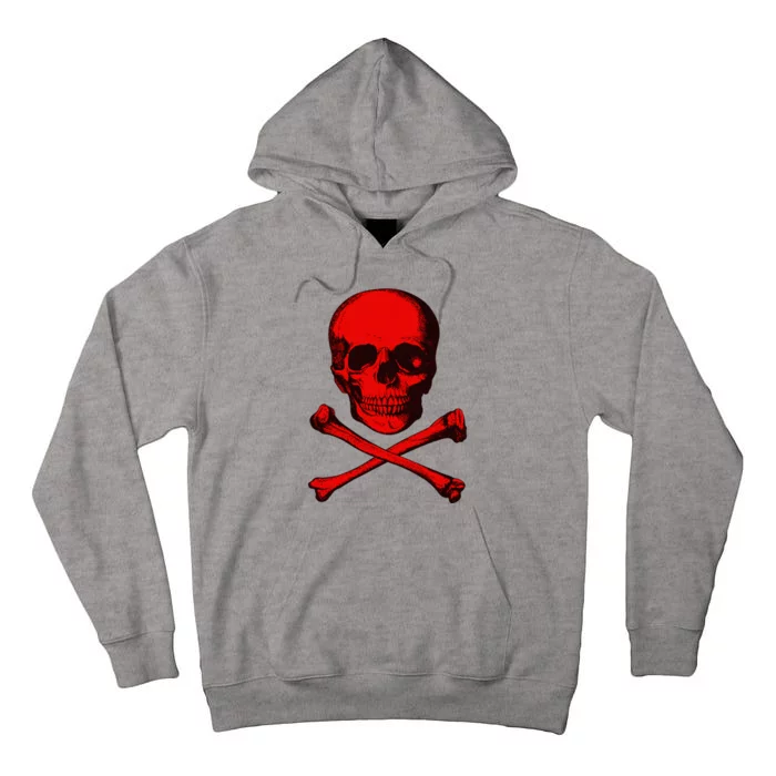 Red Skull And Crossbones Tall Hoodie