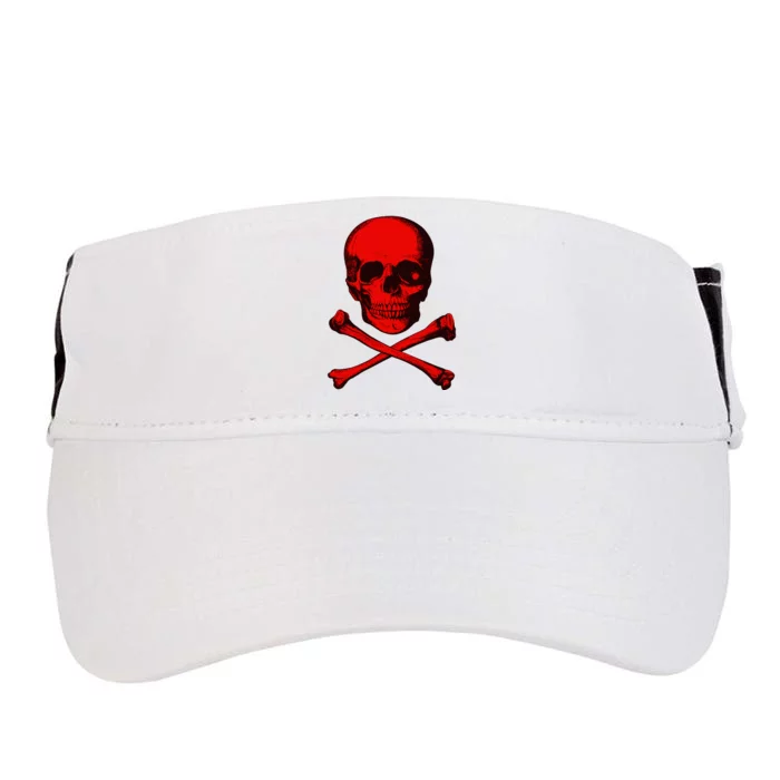 Red Skull And Crossbones Adult Drive Performance Visor