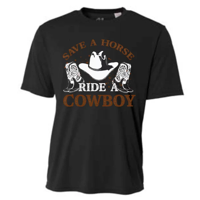 retro Save A Horse Ride A Cowboy Cooling Performance Crew T-Shirt