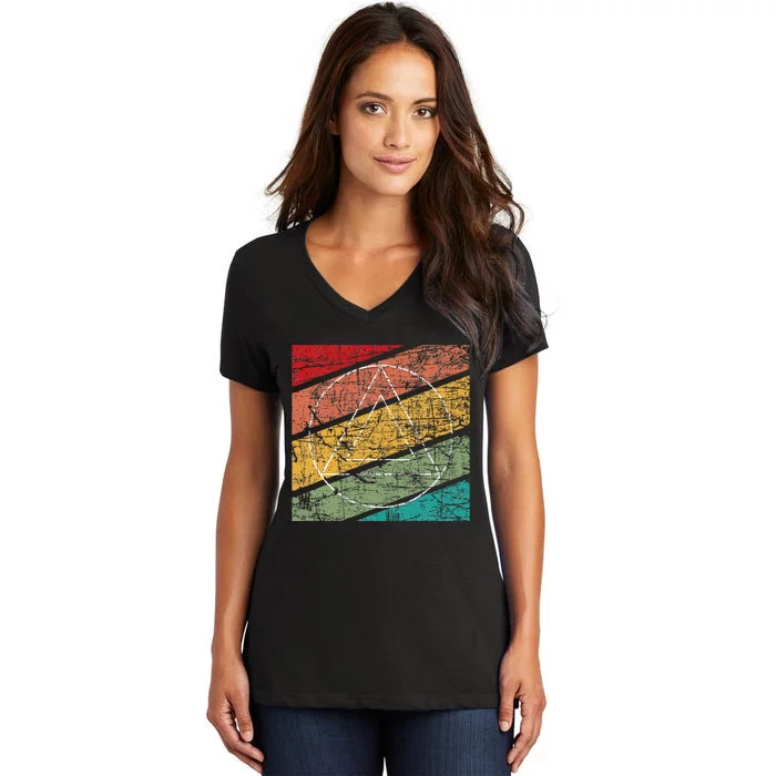 Retro Sobriety Anniversary Sober Aa Na Recovery Women's V-Neck T-Shirt