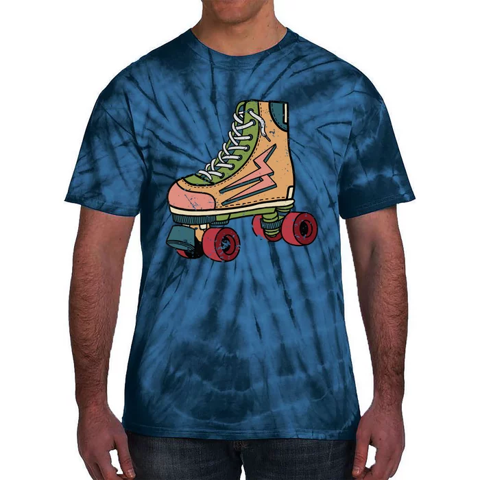 Roller Skating Art 80s Roller Derby Rollerskate Tie-Dye T-Shirt