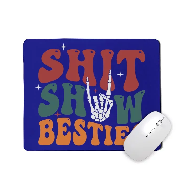 Retro Skeleton Adult Humor Shit Show Bestie Hand Cute Gift Mousepad