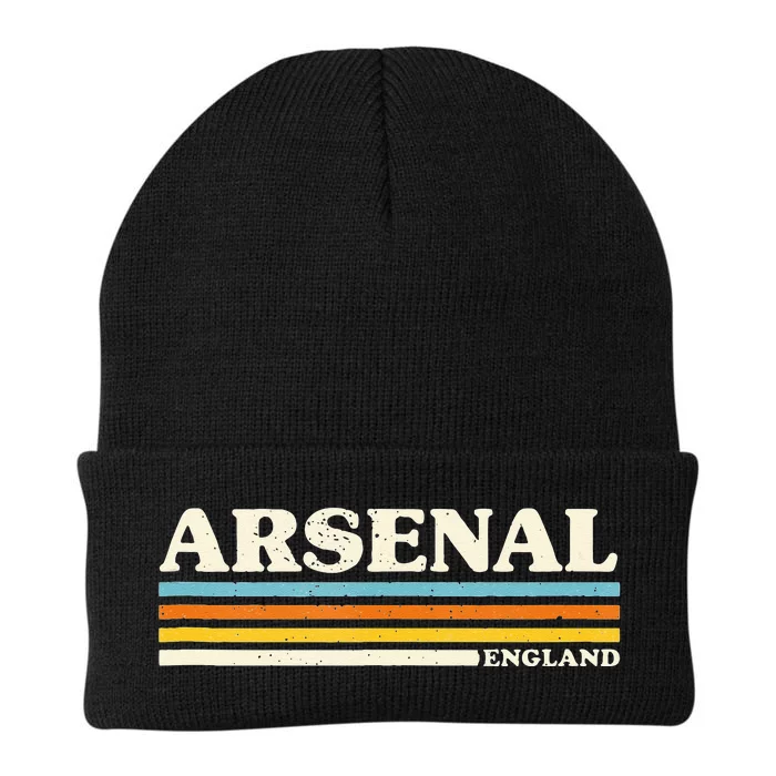 Retro Stripe Arsenal Knit Cap Winter Beanie