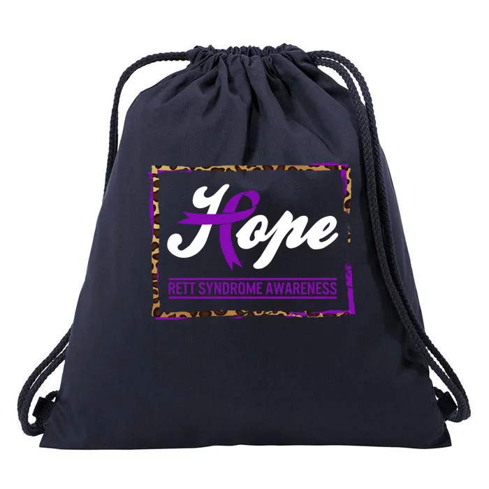 Rett Syndrome Awareness Hope Warrior Support Purple Ribbon Cute Gift Drawstring Bag