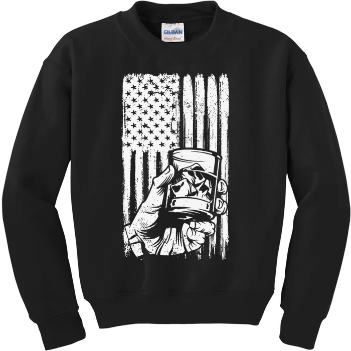 Retro Scotch Bourbon Whisky 4th of July Kids Sweatshirt