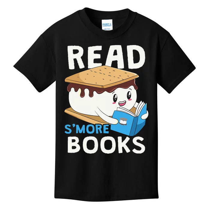 Read Smore Books Camping Bookworm Cute Librarian Smores Kids T-Shirt