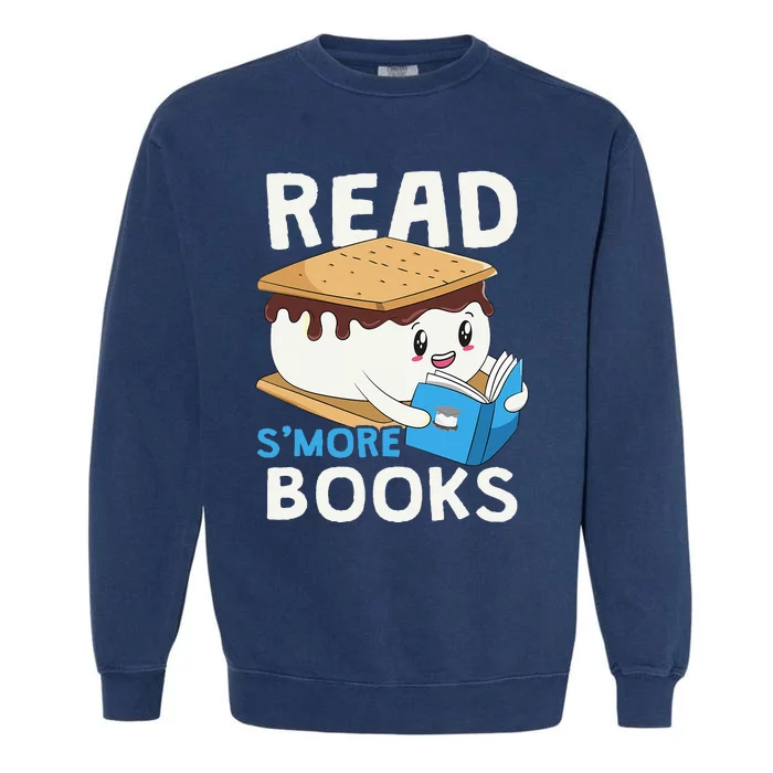 Read Smore Books Camping Bookworm Cute Librarian Smores Garment-Dyed Sweatshirt