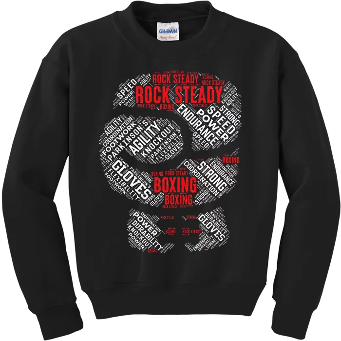 Rock Steady Boxing Glove ParkinsonS Kids Sweatshirt