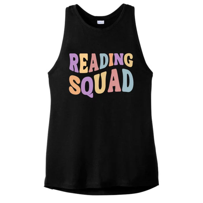 Reading Squad Book Lover Bookworm Ladies Tri-Blend Wicking Tank