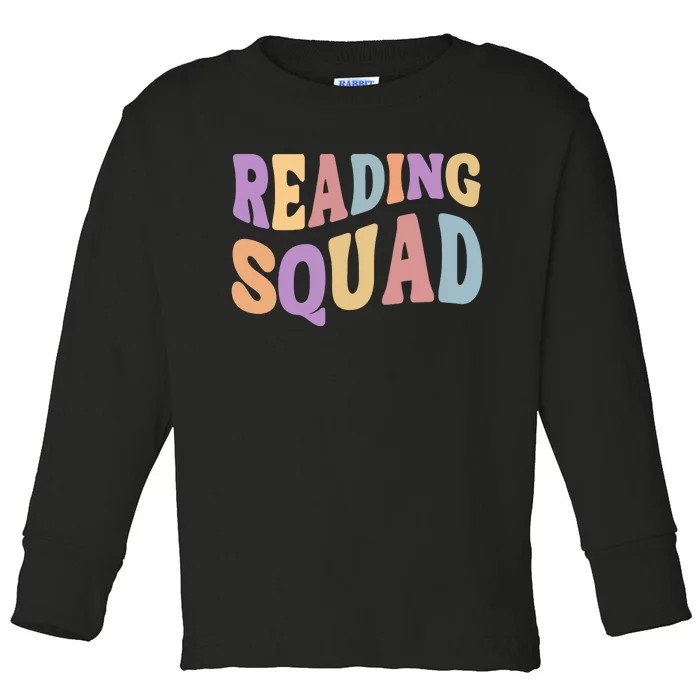 Reading Squad Book Lover Bookworm Toddler Long Sleeve Shirt