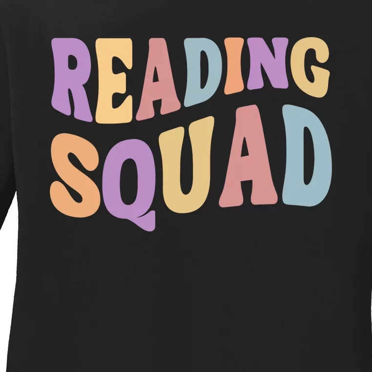 Reading Squad Book Lover Bookworm Ladies Long Sleeve Shirt