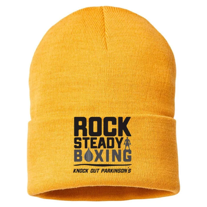 Rock Steady Boxing Knock Out Parkinsons Sustainable Knit Beanie