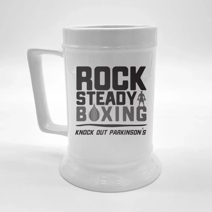 Rock Steady Boxing Knock Out Parkinsons Front & Back Beer Stein