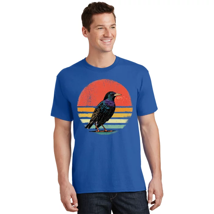 Retro Starling Bird Animal Birdwatcher Bird Lover T-Shirt