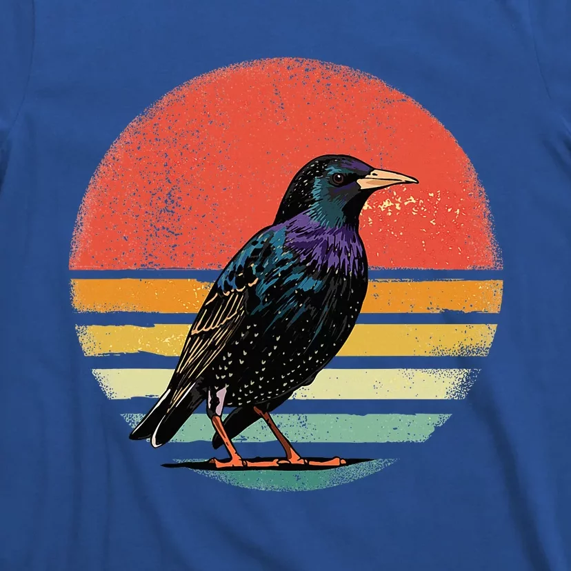 Retro Starling Bird Animal Birdwatcher Bird Lover T-Shirt