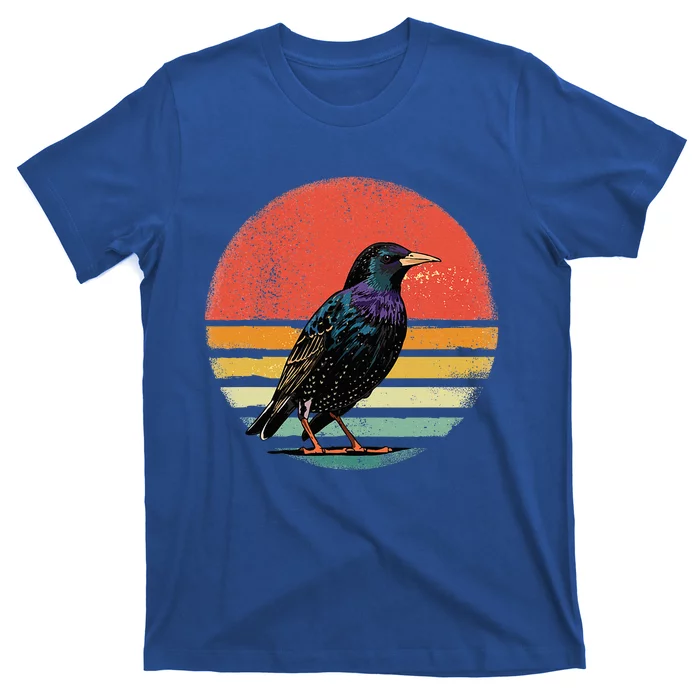 Retro Starling Bird Animal Birdwatcher Bird Lover T-Shirt