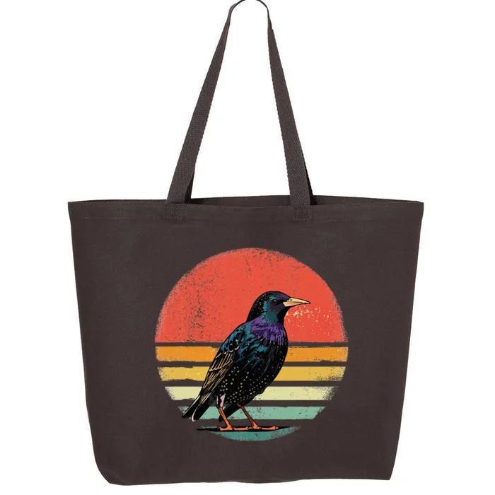 Retro Starling Bird Animal Birdwatcher Bird Lover 25L Jumbo Tote