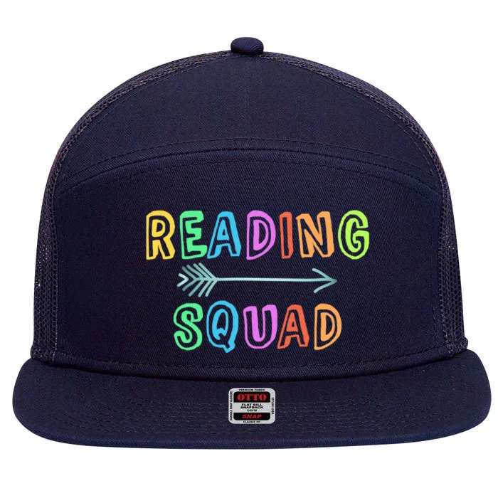 Reading Squad Back To School Kindergarten Teacher Kinder Great Gift 7 Panel Mesh Trucker Snapback Hat