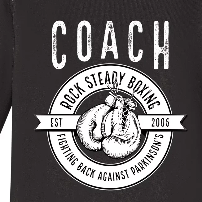 Rock Steady Boxing Coach Fight ParkinsonS Great Gift Baby Long Sleeve Bodysuit