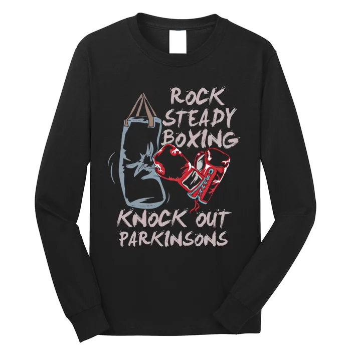 Rock Steady Boxing Knock Out Parkinsons Gift Long Sleeve Shirt