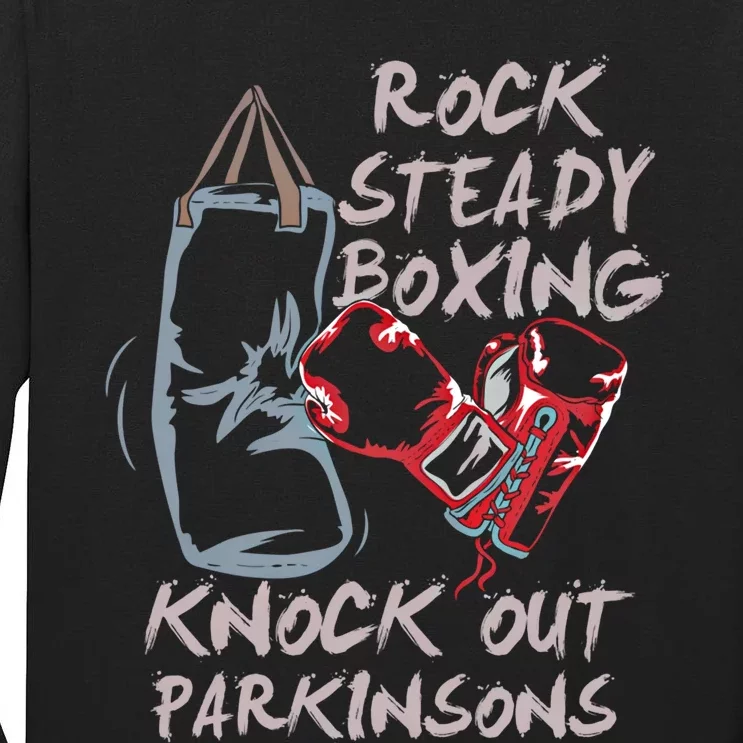 Rock Steady Boxing Knock Out Parkinsons Gift Tall Long Sleeve T-Shirt