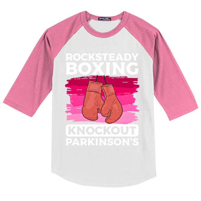 Rock Steady Boxing Knock Out ParkinsonS Awareness Meaningful Gift Kids Colorblock Raglan Jersey