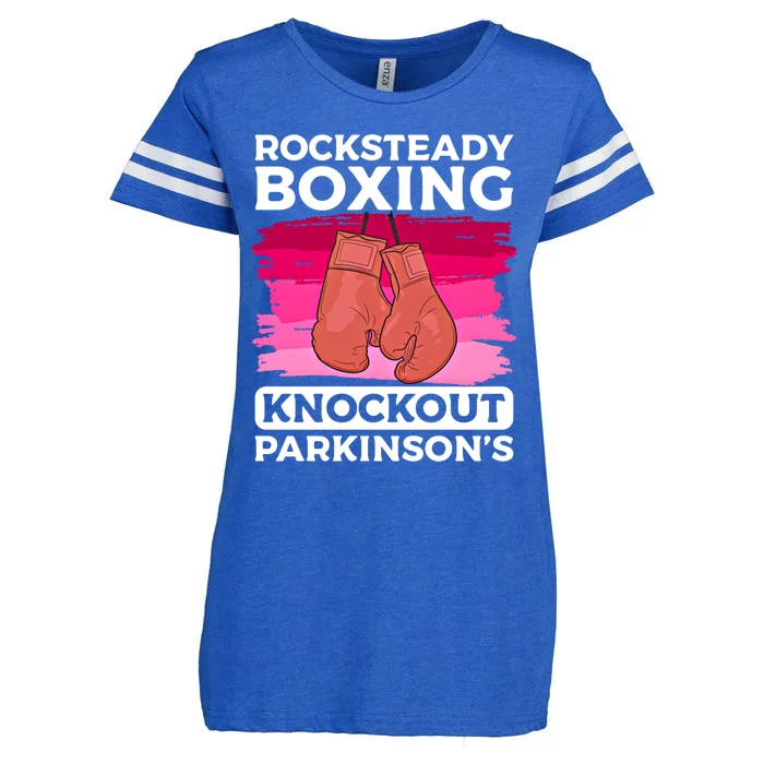 Rock Steady Boxing Knock Out ParkinsonS Awareness Meaningful Gift Enza Ladies Jersey Football T-Shirt