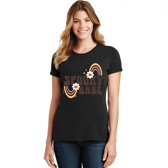 Rainbow Spooky Babe Retro Halloween Gift Women's T-Shirt