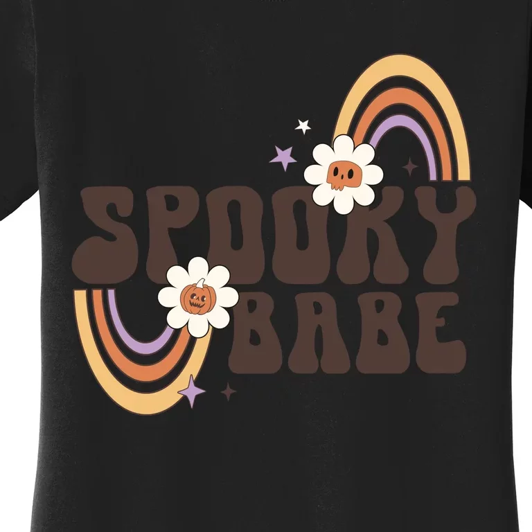 Rainbow Spooky Babe Retro Halloween Gift Women's T-Shirt