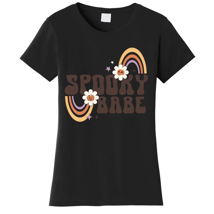 Rainbow Spooky Babe Retro Halloween Gift Women's T-Shirt