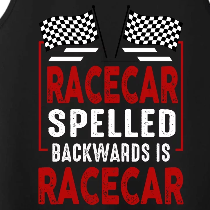 Racecar Spelled Backwards Funny Car Mechanic Race Car Performance Tank