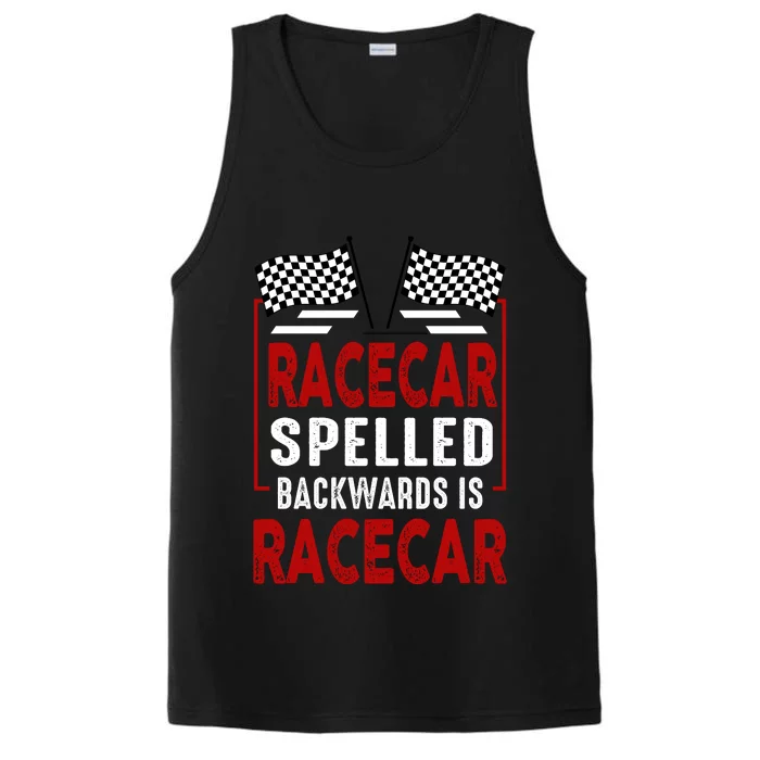 Racecar Spelled Backwards Funny Car Mechanic Race Car Performance Tank