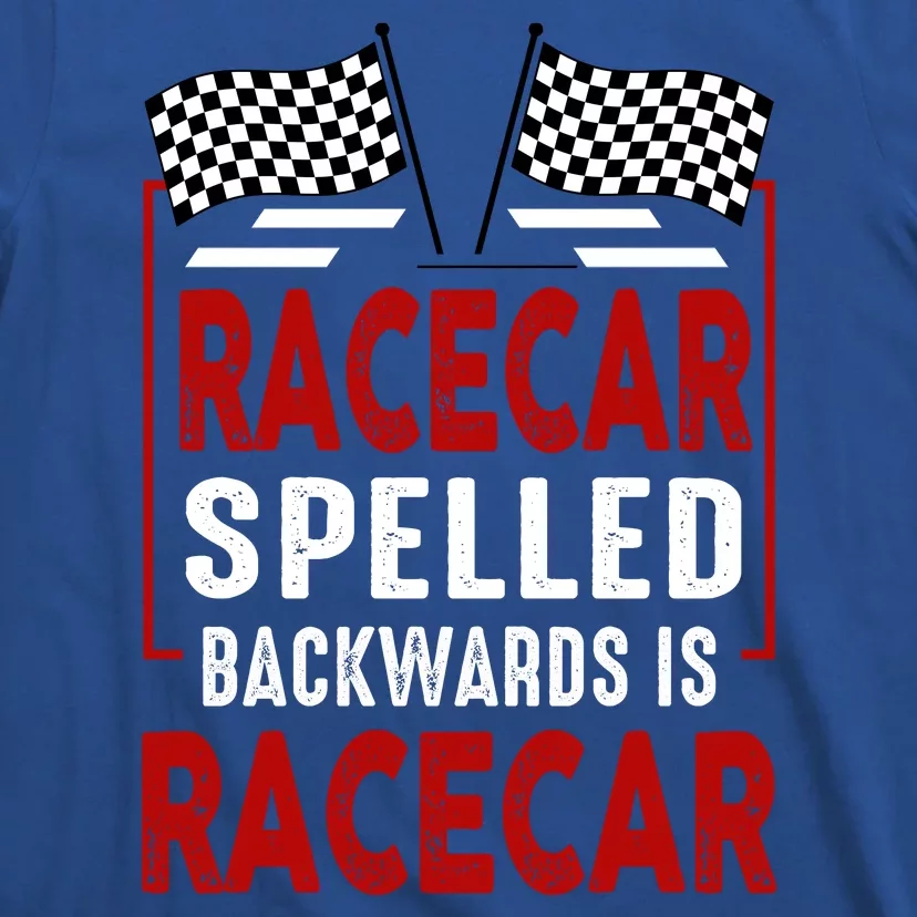 Racecar Spelled Backwards Funny Car Mechanic Race Car T-Shirt