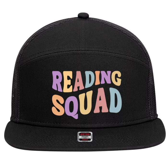 Reading Squad Book Lover Bookworm 7 Panel Mesh Trucker Snapback Hat