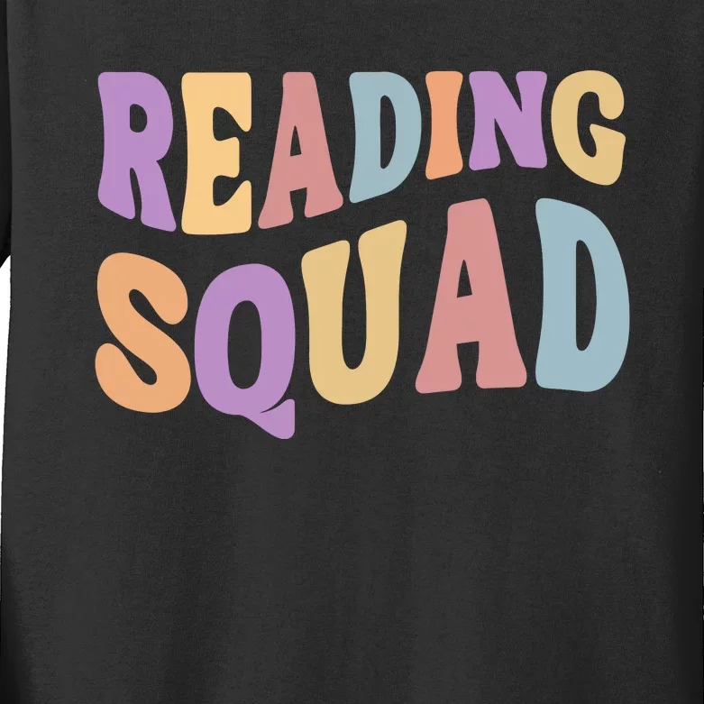 Reading Squad Book Lover Bookworm Kids Long Sleeve Shirt