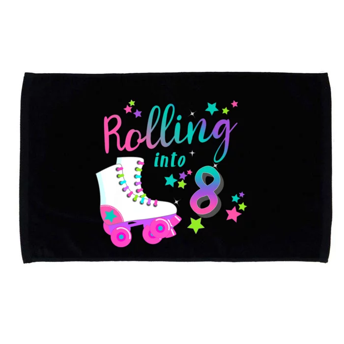 Roller Skate Birthday Shirt 5th 80's Outfit Decades Party Microfiber Hand Towel